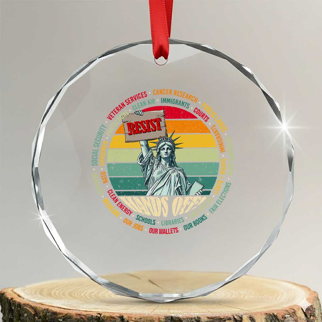 Funny Hands Off Crystal Glass Ornament Resist Vintage Statue Of Liberty - Wonder Print Shop