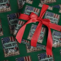 Funny Hands Off With Justice For All Wrapping Paper Roll Statue Of Liberty American Flag - Wonder Print Shop