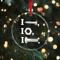 Funny Handyman Mechanic Adult Humor Crystal Glass Ornament I Screw I Nut I Bolt Rebus Hardware Innuendo Offensive Joke
