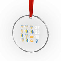 Funny Hanukkah 67 Math Crystal Glass Ornament Teacher Chanukah Six Seven Meme - Wonder Print Shop