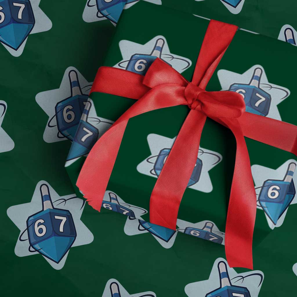 Funny Hanukkah 67 Wrapping Paper Roll Six Seven Meme Dreidel Star Of David - Wonder Print Shop