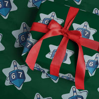 Funny Hanukkah 67 Wrapping Paper Roll Six Seven Meme Dreidel Star Of David - Wonder Print Shop