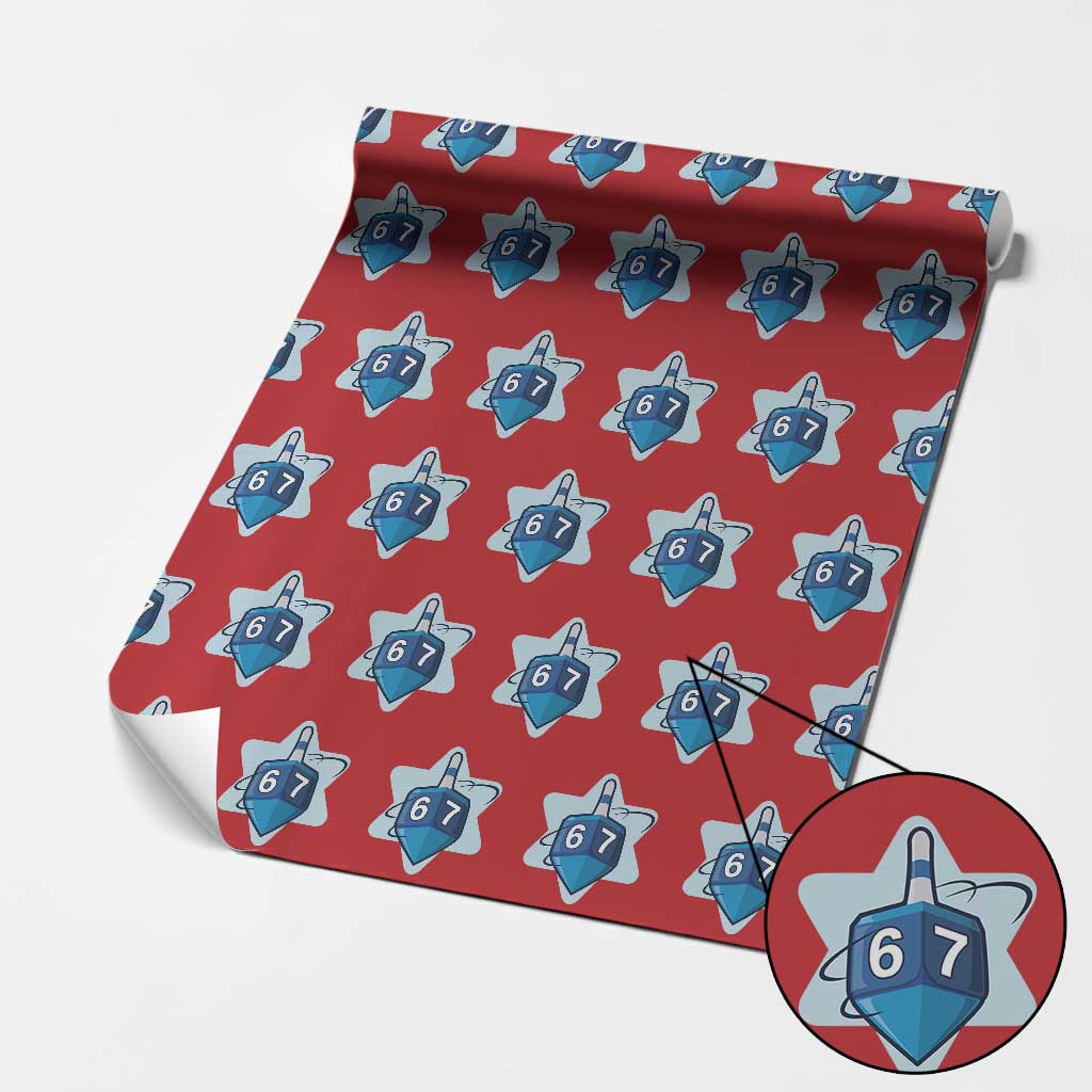 Funny Hanukkah 67 Wrapping Paper Roll Six Seven Meme Dreidel Star Of David - Wonder Print Shop