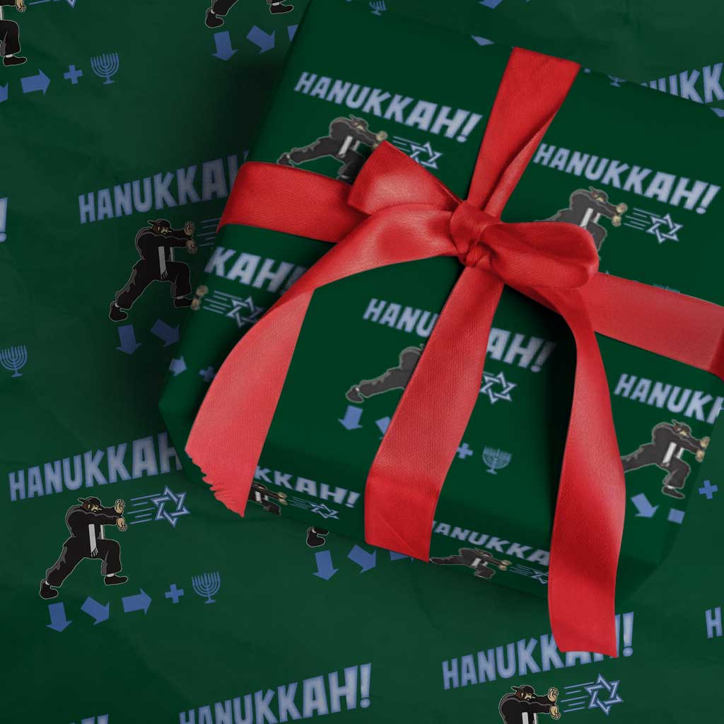 Funny Hanukkah Arcade Game Wrapping Paper Roll Jewish Fighter Menorah Star Of David - Wonder Print Shop