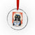 Funny Hanukkah Black Cat Eating Noodle Crystal Glass Ornament - Wonder Print Shop