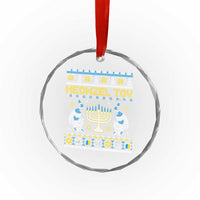 Funny Hanukkah Cat Crystal Glass Ornament Meowzel Tov Chanukah Jewish Ugly Sweater Hanukkah TS02