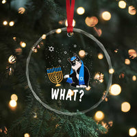 Funny Hanukkah Cat Crystal Glass Ornament What Hanukcat Chanukah Jewish Festival TS02