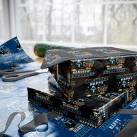 Funny Hanukkah Cat Wrapping Paper Roll Happy Hanukcat Drinking Black Cat Jewish Menorah Chanukah
