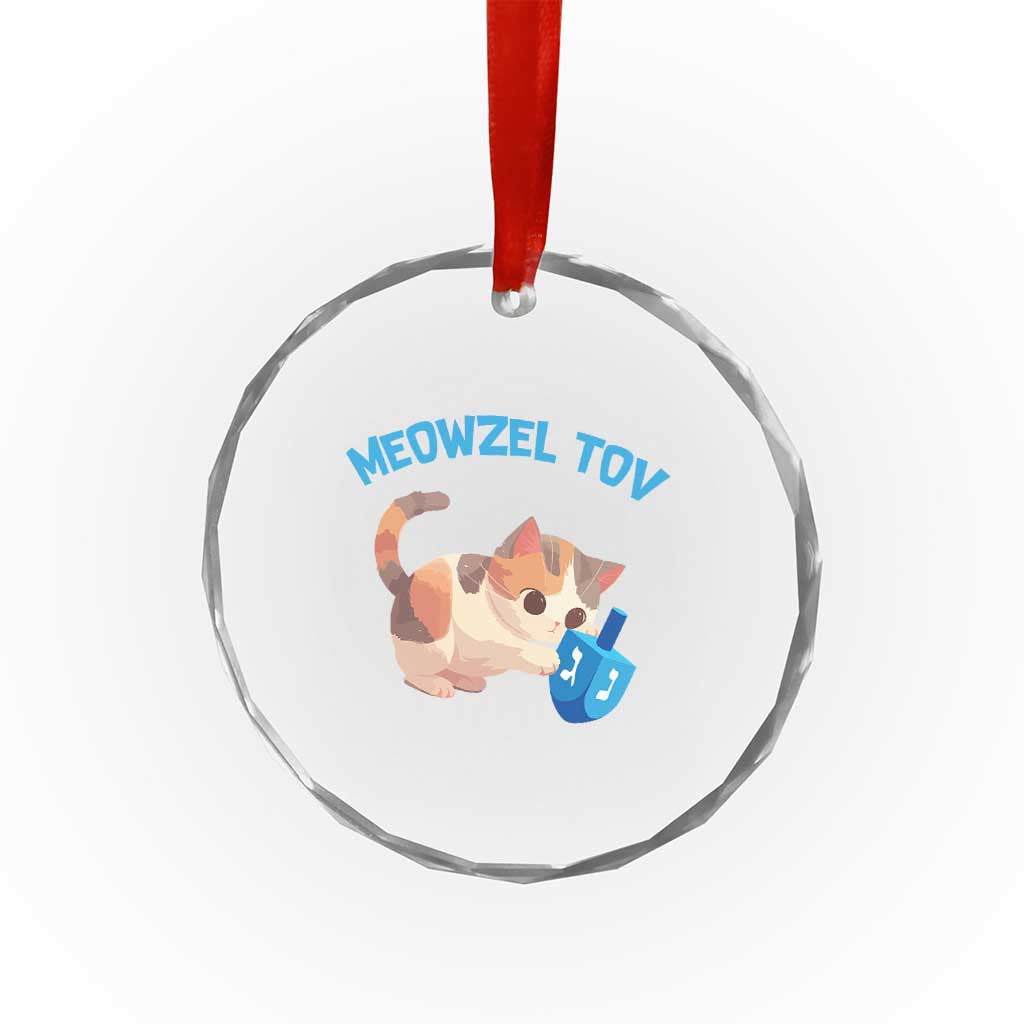 Funny Hanukkah Cats Crystal Glass Ornament Meowzel Tov Dreidels Chanukah Jewish Festival TS11
