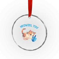 Funny Hanukkah Cats Crystal Glass Ornament Meowzel Tov Dreidels Chanukah Jewish Festival TS11