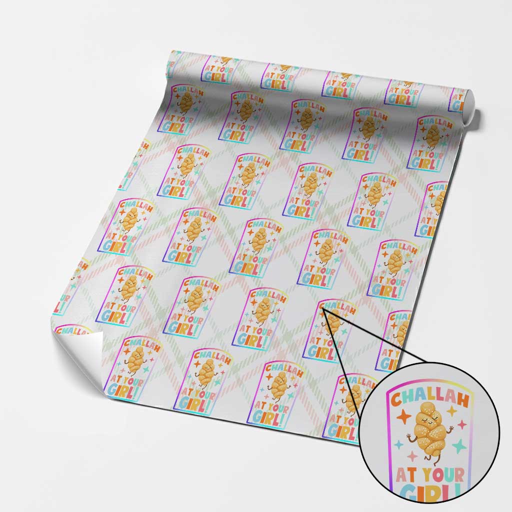 Funny Hanukkah Challah At Ya Girl Wrapping Paper Roll Jewish Chanukah Bread Gift - Wonder Print Shop
