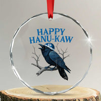 Funny Hanukkah Crow Crystal Glass Ornament Happy Hanukaw Jewish Holiday - Wonder Print Shop