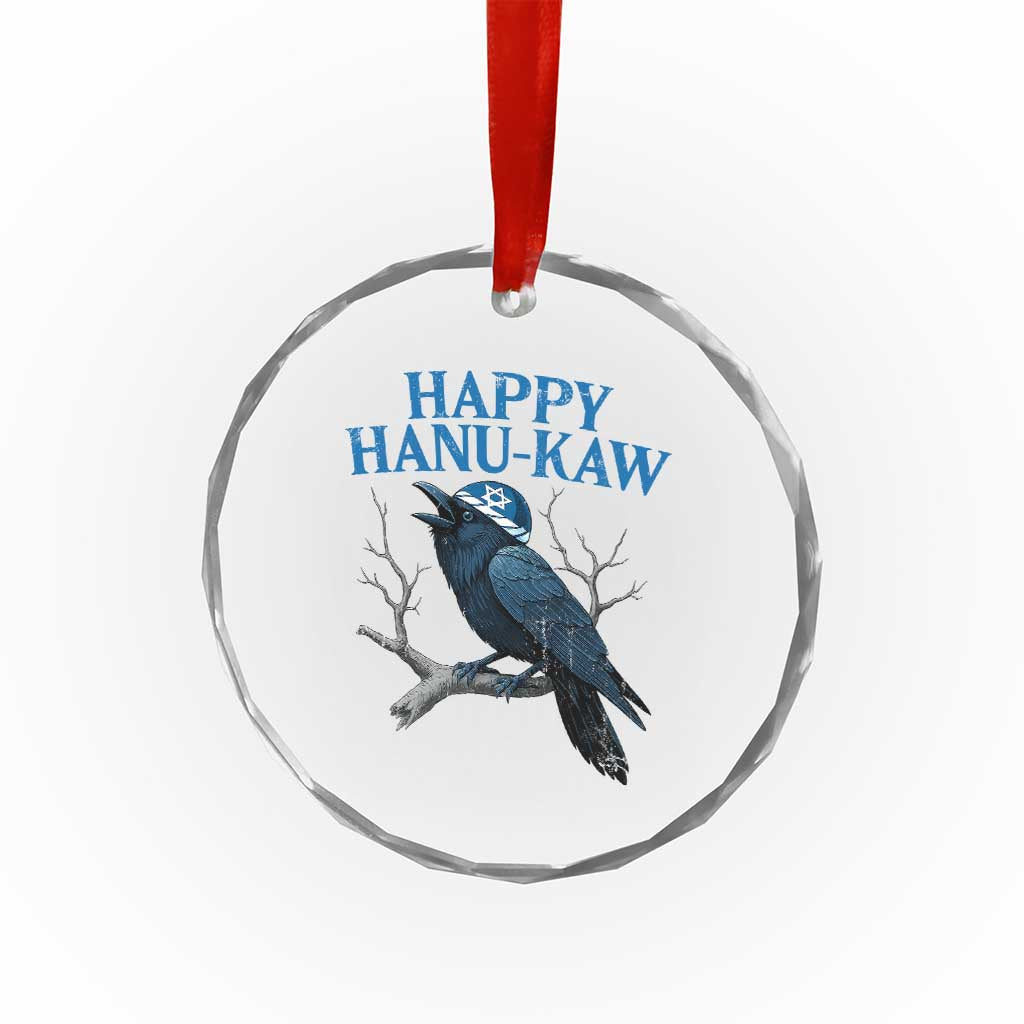 Funny Hanukkah Crow Crystal Glass Ornament Happy Hanukaw Jewish Holiday - Wonder Print Shop