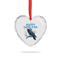 Funny Hanukkah Crow Heart Crystal Glass Ornament Happy Hanukaw Jewish Holiday - Wonder Print Shop