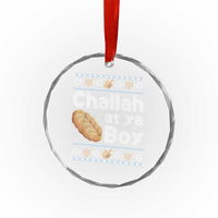Funny Hanukkah Crystal Glass Ornament Challah At Ya Boy Jewish Holiday - Wonder Print Shop