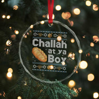 Funny Hanukkah Crystal Glass Ornament Challah At Ya Boy Jewish Holiday - Wonder Print Shop