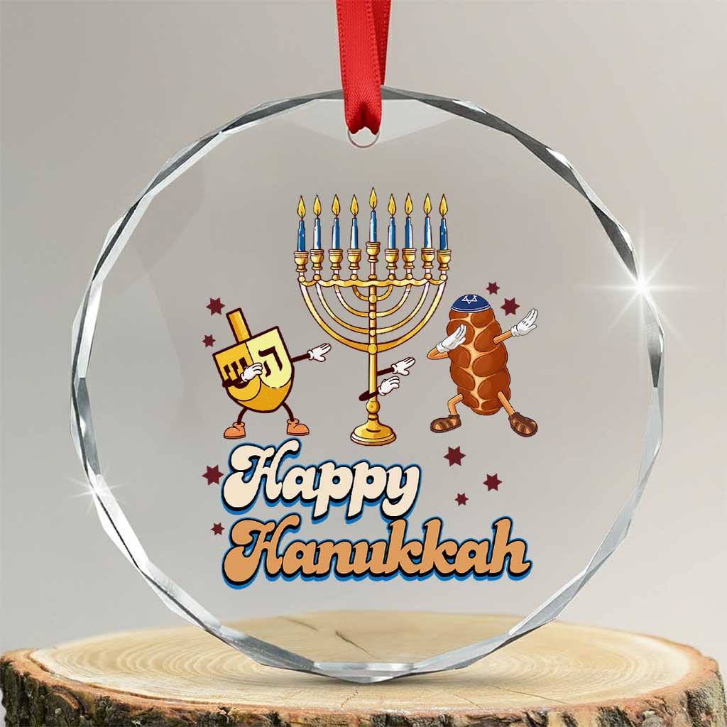 Funny Hanukkah Crystal Glass Ornament Dab Dreidel Menorah Challah Gift - Wonder Print Shop