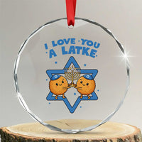 Funny Hanukkah Crystal Glass Ornament I Love You A Latke Gift - Wonder Print Shop