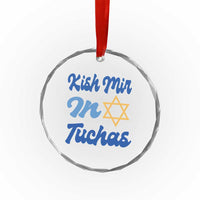 Funny Hanukkah Crystal Glass Ornament Kish Mir In Tuchas Jewish Yiddish Ashkenazi TS09
