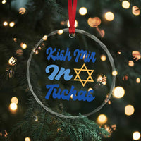 Funny Hanukkah Crystal Glass Ornament Kish Mir In Tuchas Jewish Yiddish Ashkenazi TS09