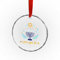 Funny Hanukkah Crystal Glass Ornament Lets Get Lit Jewish Holiday Gift - Wonder Print Shop