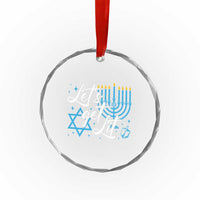 Funny Hanukkah Crystal Glass Ornament Let's Get Lit Menorah David Star TS11