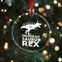 Funny Hanukkah Crystal Glass Ornament Menorah Saurus Rex Dinosaur David Star TS11
