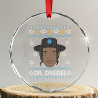 Funny Hanukkah Dreidel Crystal Glass Ornament Dr Dreidel Chanukah Rapper DJ - Wonder Print Shop