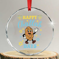 Funny Hanukkah Food Lover Gift Crystal Glass Ornament Happy Challah Days - Wonder Print Shop