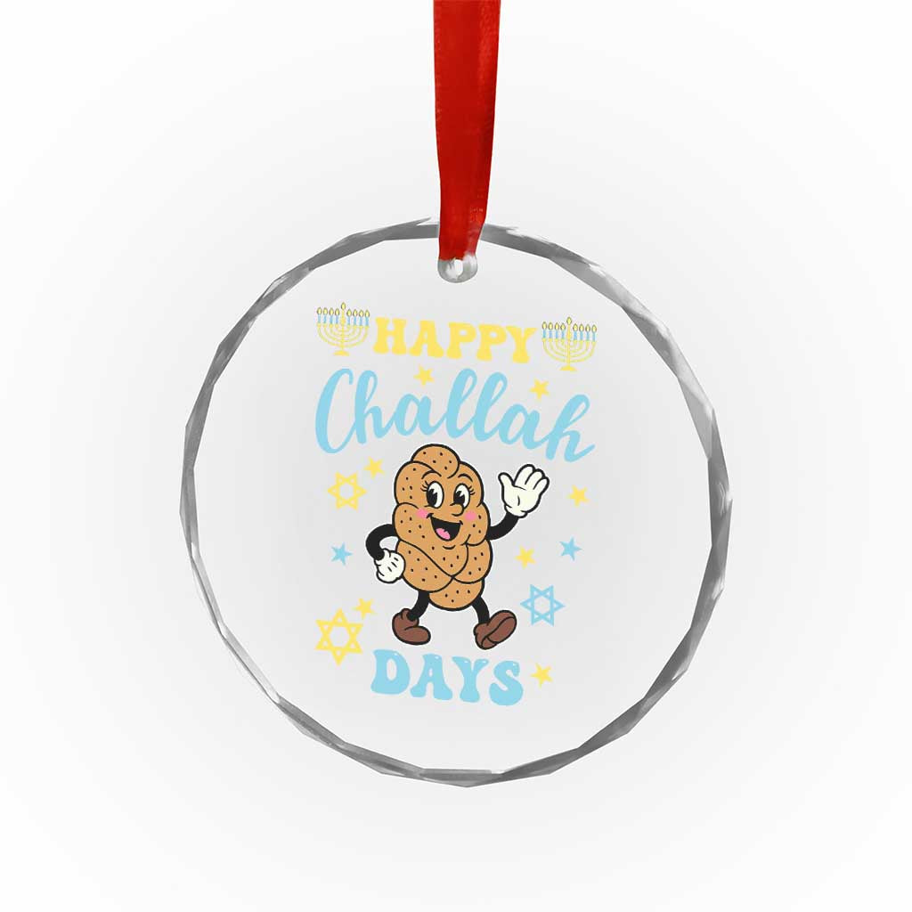 Funny Hanukkah Food Lover Gift Crystal Glass Ornament Happy Challah Days - Wonder Print Shop