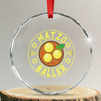 Funny Hanukkah Food Lover Gift Crystal Glass Ornament Matzo Baller - Wonder Print Shop