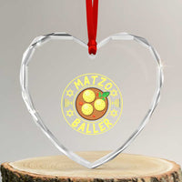 Funny Hanukkah Food Lover Gift Heart Crystal Glass Ornament Matzo Baller - Wonder Print Shop