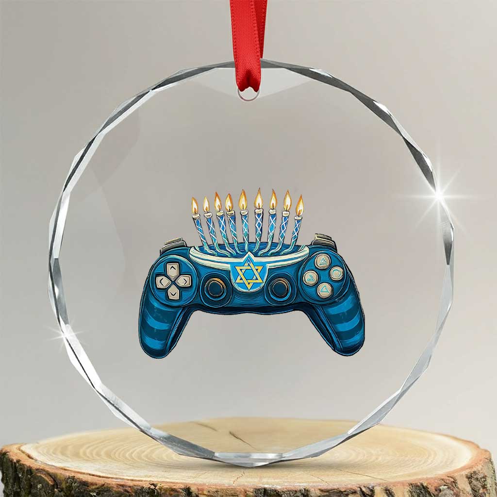 Funny Hanukkah Gamer Gaming Crystal Glass Ornament TS09