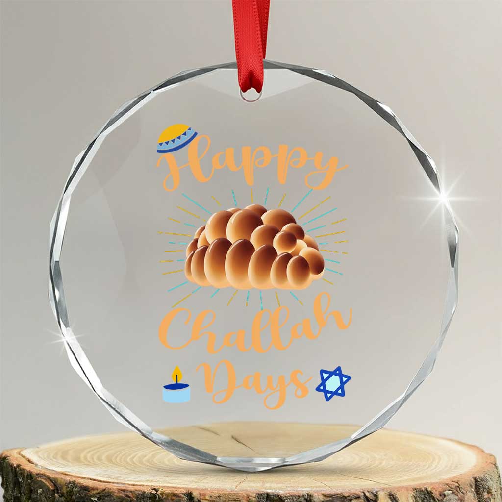 Funny Hanukkah Happy Challah Days Crystal Glass Ornament Jewish Gift - Wonder Print Shop