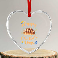 Funny Hanukkah Happy Challah Days Heart Crystal Glass Ornament Jewish Gift - Wonder Print Shop