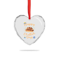 Funny Hanukkah Happy Challah Days Heart Crystal Glass Ornament Jewish Gift - Wonder Print Shop