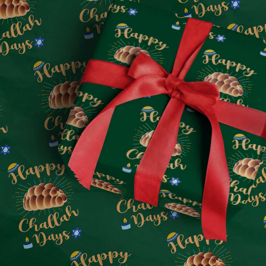 Funny Hanukkah Happy Challah Days Wrapping Paper Roll Jewish Gift - Wonder Print Shop