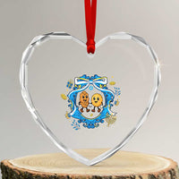 Funny Hanukkah Heart Crystal Glass Ornament Challah And Latke Cute Food Lover Gift - Wonder Print Shop