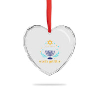 Funny Hanukkah Heart Crystal Glass Ornament Lets Get Lit Jewish Holiday Gift - Wonder Print Shop