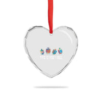Funny Hanukkah Heart Crystal Glass Ornament This Is How I Roll Dreidel Chanukah Jew - Wonder Print Shop