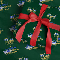 Funny Hanukkah Is Not Jewish Christmas Wrapping Paper Roll Chanukah Menorah - Wonder Print Shop