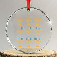 Funny Hanukkah Menorah Chanukah Jewish Holiday Crystal Glass Ornament TS11