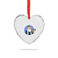 Funny Hanukkah Not Today Santa Heart Crystal Glass Ornament Jewish Chanukah Chrismukkah - Wonder Print Shop