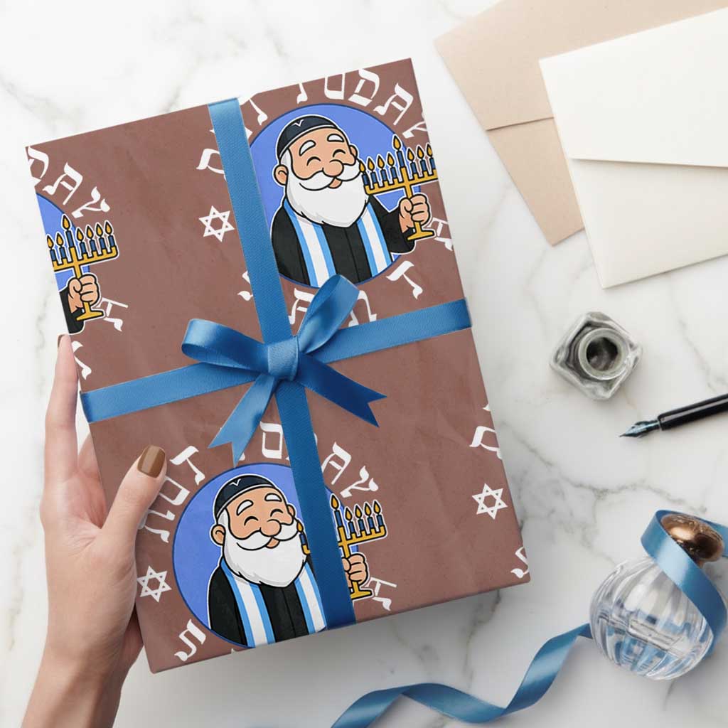 Funny Hanukkah Not Today Santa Wrapping Paper Roll Jewish Chanukah Chrismukkah - Wonder Print Shop
