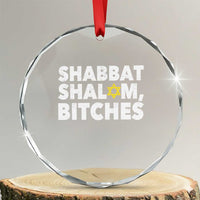 Funny Hanukkah Shabbat Shalom Bitches Crystal Glass Ornament Star Of David - Wonder Print Shop