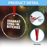 Funny Hanukkah Shabbat Shalom Bitches Crystal Glass Ornament Star Of David - Wonder Print Shop
