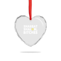 Funny Hanukkah Shabbat Shalom Bitches Heart Crystal Glass Ornament Star Of David - Wonder Print Shop