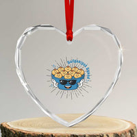 Funny Hanukkah Sufganiyah Jelly Donut Squad Gift Heart Crystal Glass Ornament - Wonder Print Shop