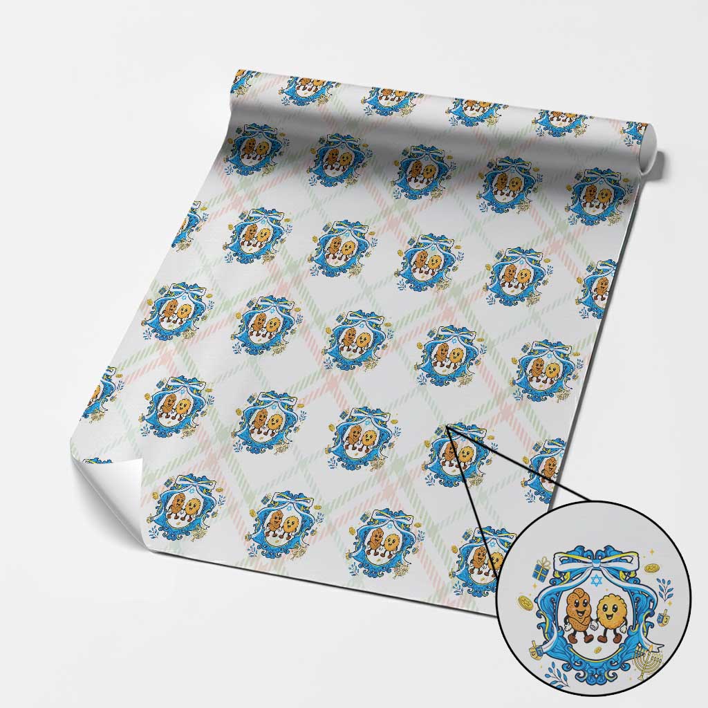Funny Hanukkah Wrapping Paper Roll Challah And Latke Cute Food Lover Gift - Wonder Print Shop