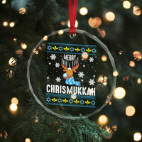 Funny Hanukkah Xmas Crystal Glass Ornament Merry Chrismukkah Reindeer David Stars Menorah TS11